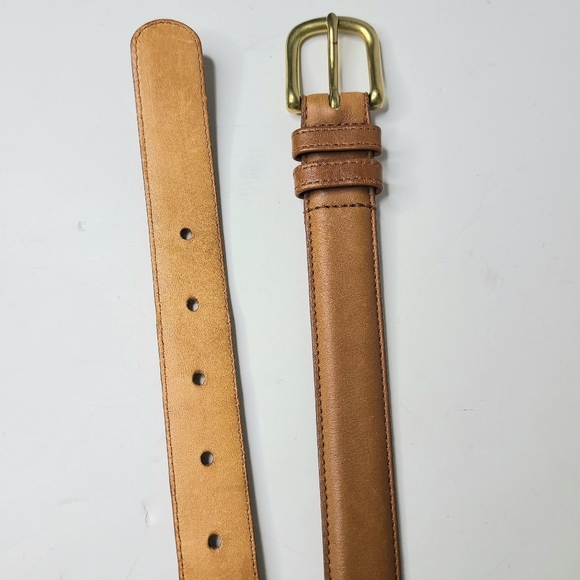 Coach British Tan Brown Cowhide Leather Brass Buckle Made in USA Vintage Belt - Picture 5 of 10